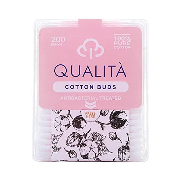 Qualita Antibacterial Cotton Buds 200 Pcs