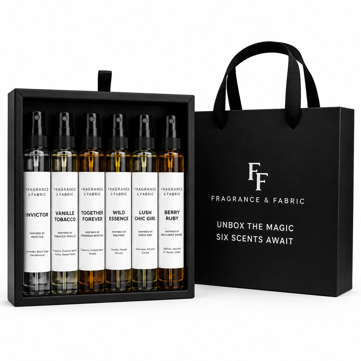 مجموعة Fragrance & Fabric نسائية، 6 زجاجات، 10 مل
