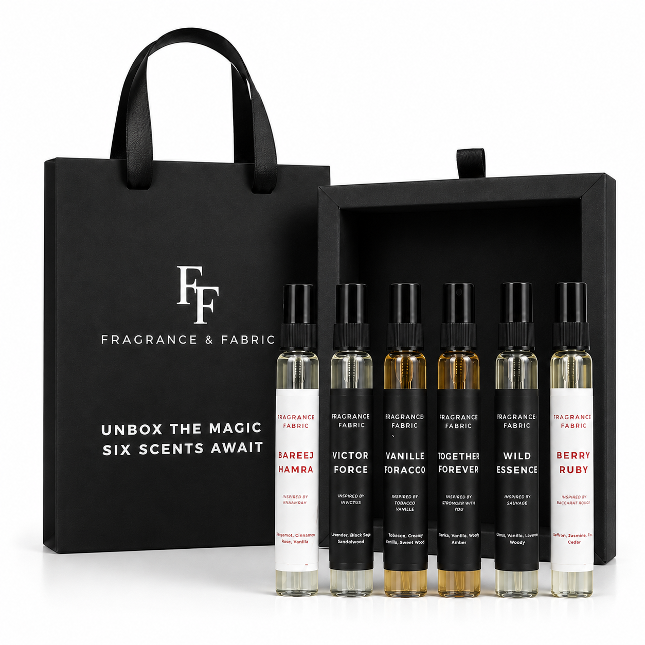 مجموعة Fragrance & Fabric للرجال، 6 زجاجات، 10 مل
