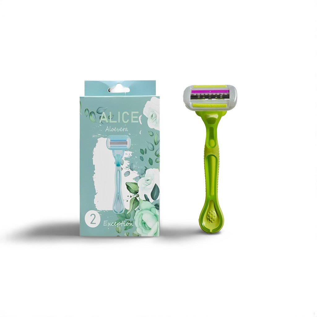 Alice Razor For Women Exception Pivoted Head Triple Blade 2 Piece Aloe ...
