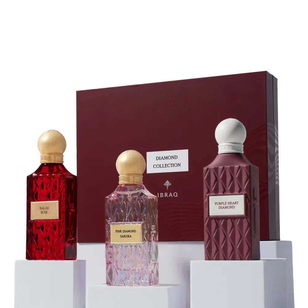 IBRAQ Maroon Diamond Set Eau De Parfum For Women - 3 × 75 Mli