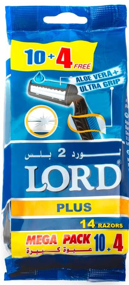 LORD Twin Blades Disposable Razor , 10+4 – pack