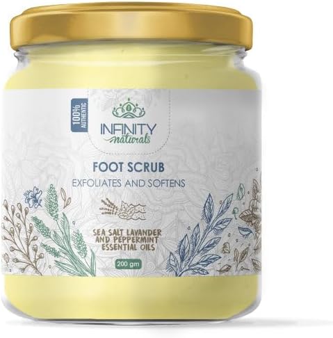 Infinity Natural Foot Scrub Sea Salt Lavender & Peppermint Essential Oils 200 gm