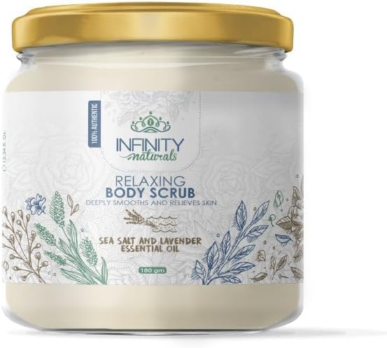 Infinity Natural Relaxing Body Scrub Sea Salt & Lavender Essential Oil-180 gm