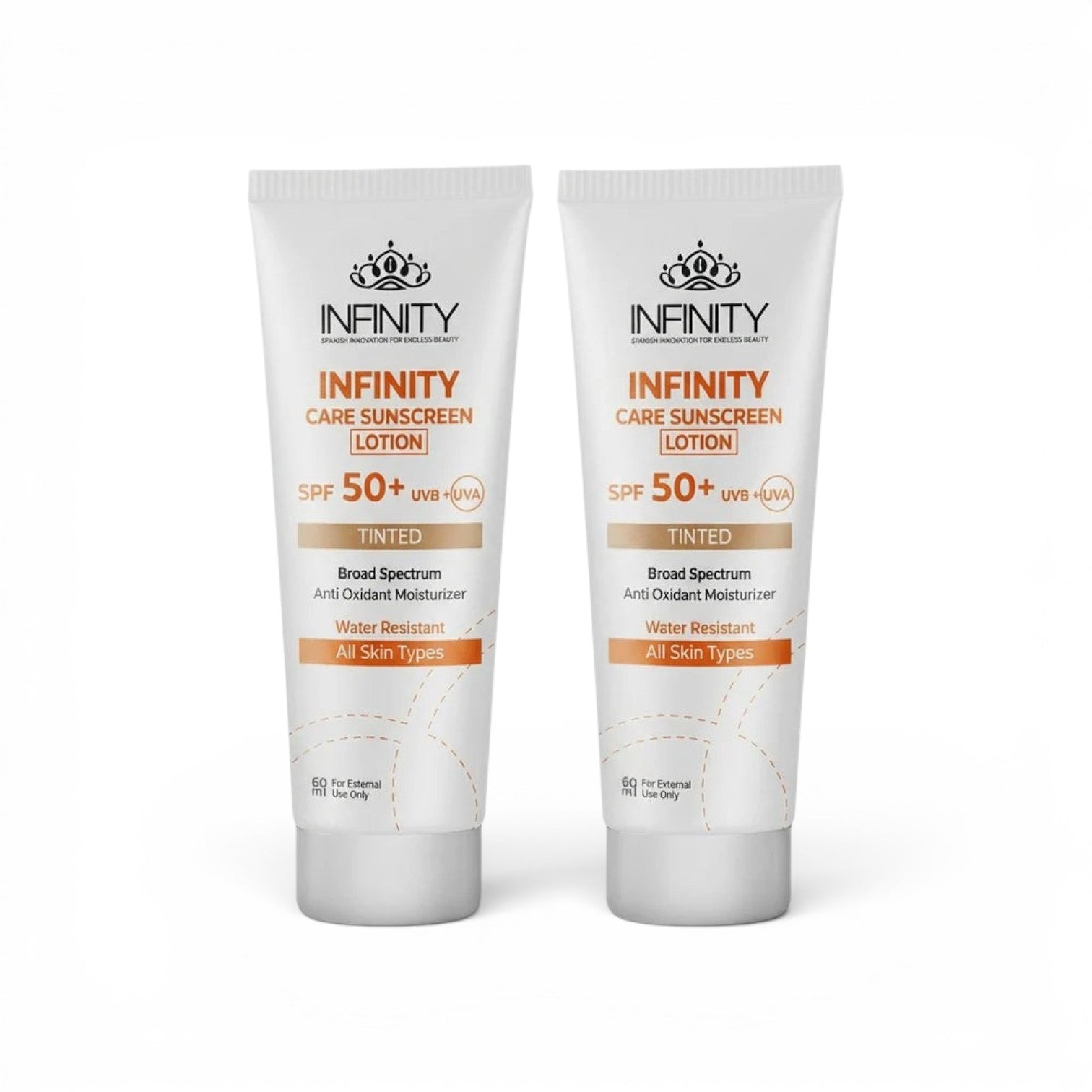 Infinity Spanish Labs Infinity Care Sunscreen Tinted SPF50+ Buy 1 Get 1 Free 2 sunscreens/ 60 ml
