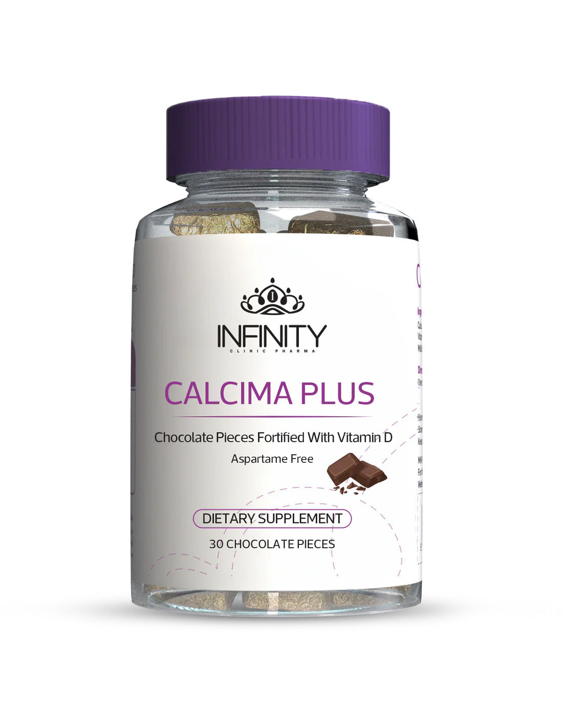 Infitin  Calcima plus- For Vitamin D & Calcium Deficiency 30 Chocolate piecies