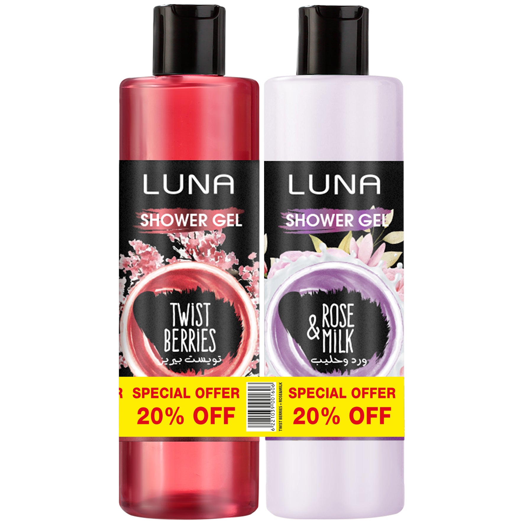 Shower Gel 500 ml Twist Berries + Rose&Milk - 20% Price OFF
