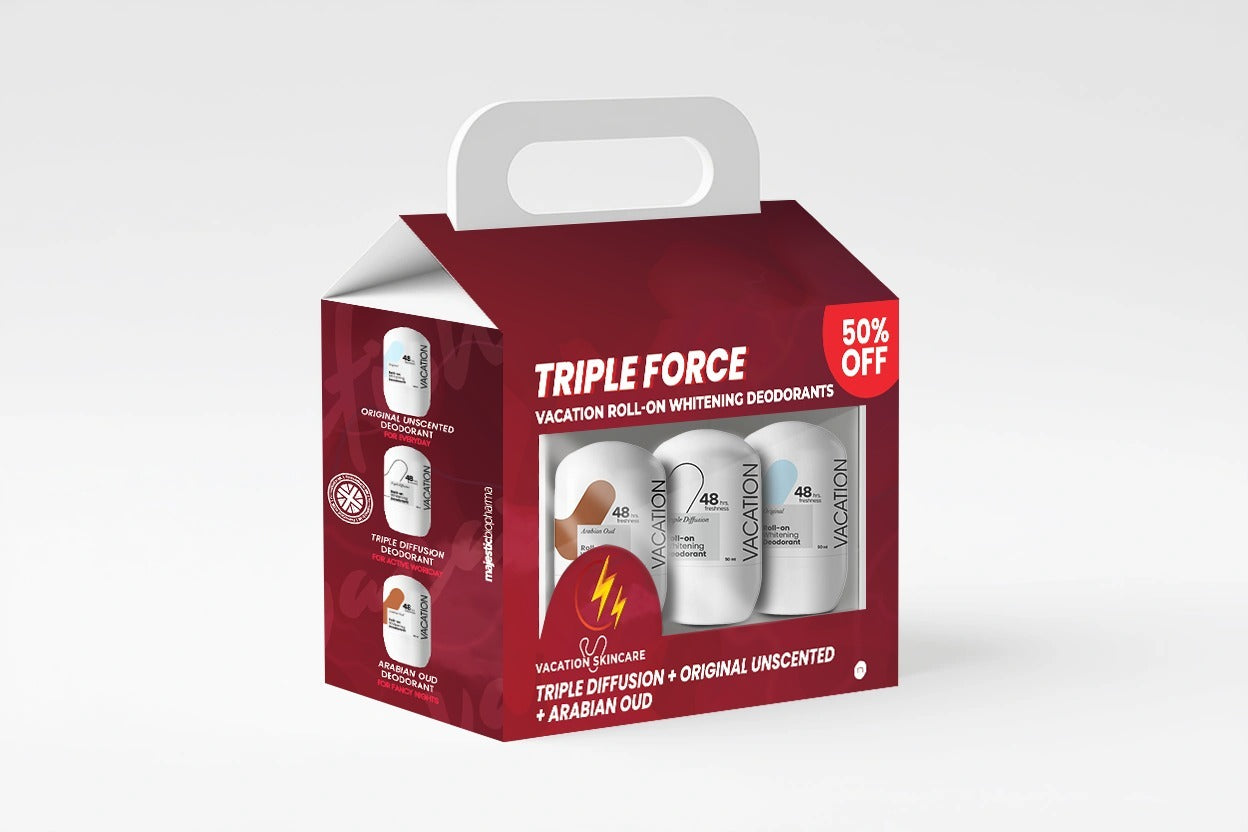 Vacation men promo pack (Triple Diffusion + Original Unscented + Arabian Oud)