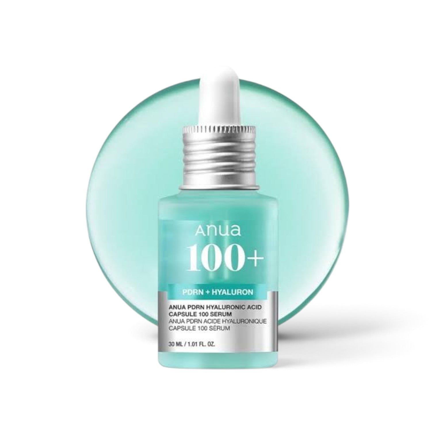 likemoon.shop ANUA PDRN Hyaluronic Acid Capsule 100 Serum in a 30ml teal glass dropper bottle