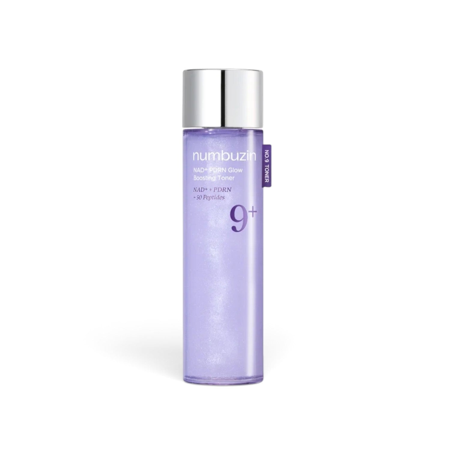 likemoon.shop NUMBUZIN No.9 NAD+ PDRN Glow Boosting Toner in a purple translucent bottle with silver cap