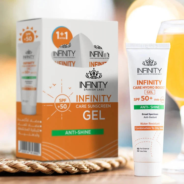 Infinity Care Hydro Boost Sunscreen Gel Anti Shine 60 ml (1+1) Offer