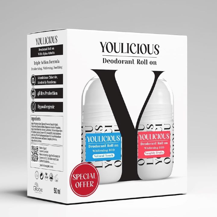 youlicious deodorant roll on(Natural Touch & Naughty Fruity)